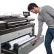 HP PageWide 5000 XL man using multiple drawers 